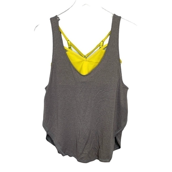 Lululemon Two Piece Seek the Heat Tank/Bra Heathered Slate/Pear Size 6 - Picture 6 of 14